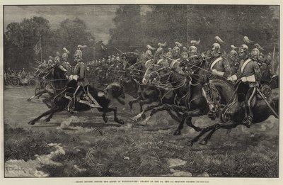 Grande revue devant la Reine dans le parc de Windsor, charge des 5e et 7e Dragons - Richard Caton Woodville junior